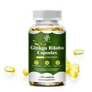 Organic Ginkgo Biloba 500mg, Ginko Biloba Leaf,Memory & Concentration 120 Capsules