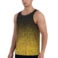 thumbnail image 2 of Pofeuu Gold Glitter Gradient Print Men's Workout Tank Tops Sleeveless Muscle Gym Shirt Quick Dry-3X-Large, 2 of 7