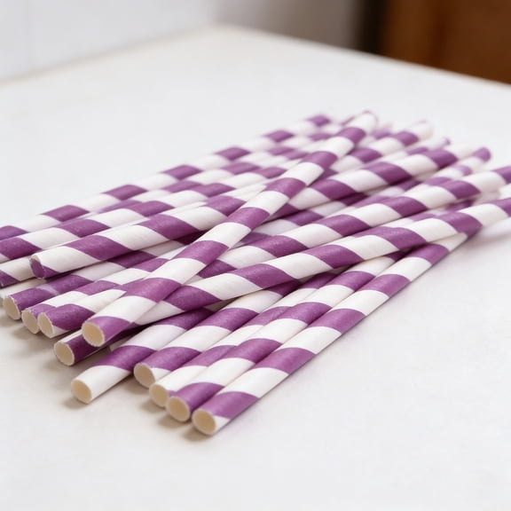 Mardi Gras Straw, 20PC Masquerade Dancing Table Decorations, Purple Straw for Mardi Gras Carnival Party Supplies and Mardi Gras Decorations