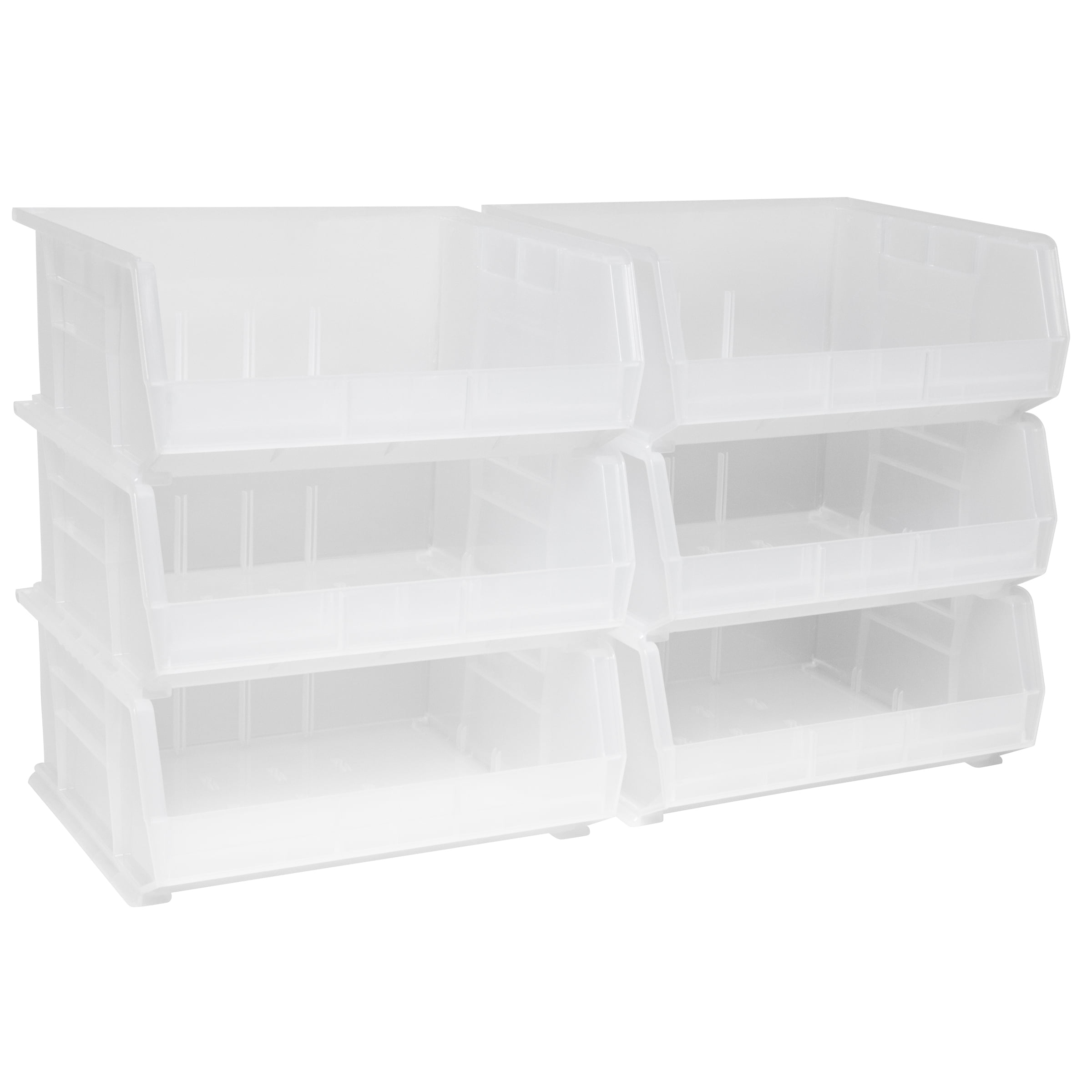 Stacking Plastic Storage Bin Container Set of 6 AkroMils 30250