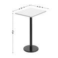 thumbnail image 4 of Flash Furniture 24'' x 30'' White Rectangular Laminate Table Top with Black 18" Round Bar Height Table Base with Footring, 4 of 8