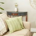 thumbnail image 3 of Green Chambray Stripe Recycled Cotton Pillow Cover 18x18 (Set of 2), 3 of 3