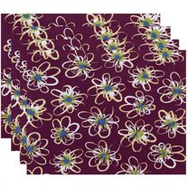 Simply Daisy 18" x 14" Penelope Floral Geometric Print Placemats, Set of 4