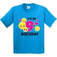thumbnail image 3 of Inktastic Its My 9th Birthday with Smiling Emoticons Youth T-Shirt, 3 of 5