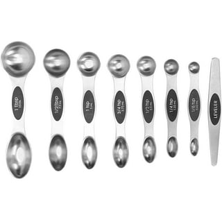Edelin Measuring Cups and Magnetic Measuring Spoons Set, Stainless Steel 5 Cups and 7 Spoons and 1 Levele (Full Magnetic)