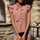 thumbnail image 4 of Moda mujer Casual primavera cuello en V pulóver sin mangas con volantes blusa pajarita camiseta Tops Fridja  qr4602, 4 of 7