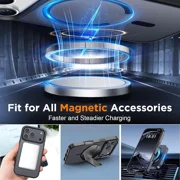 Starshop iPhone 17E Case, Compatible with Magnetic Charging Slim Fit Clear Case With Screen - Black
