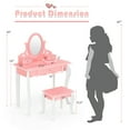 thumbnail image 3 of Gymax Kids Vanity Princess Makeup Dressing Table Stool Set W/ Mirror Drawer Pink, 3 of 9