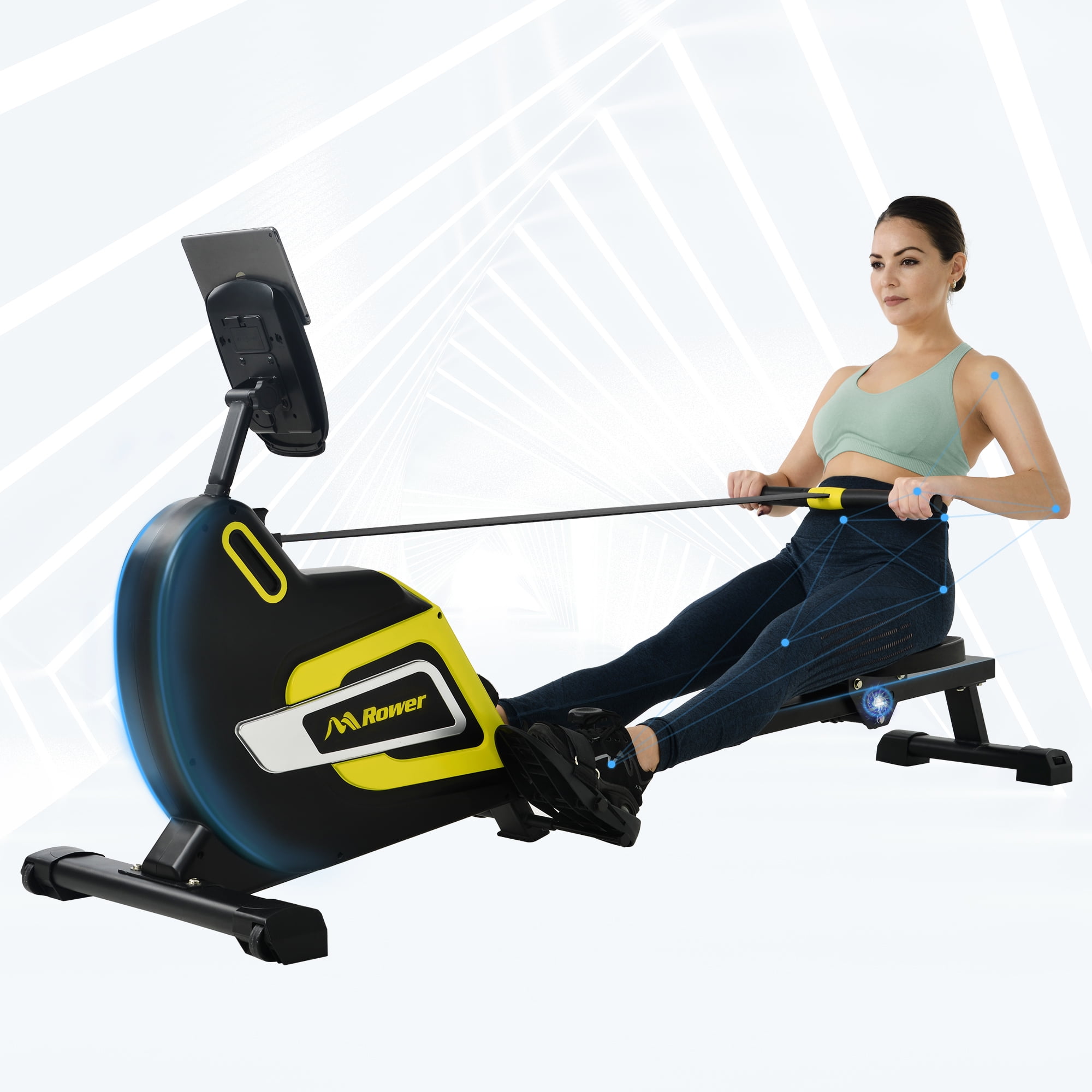Rowing Machine Rower Home Exercise Equipment Stamina Fitness Cardio Workout Gym 