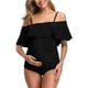 thumbnail image 1 of Trajes de baño de maternidad con hombros descubiertos para mujer Trajes de baño de una pieza florales con volantes, 1 of 6