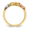 thumbnail image 2 of 14K Tri-Color Gold Ring Band Themed Plumeria, Size 9, 2 of 5