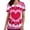 #376-Hot Pink, variant on Women's Casual V-Neck Short Sleeve Top with Valentine's Day All-Over Print and Pocket for Work and Daily Use