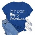 thumbnail image 1 of Tittly T-Shirts pour Femmes T-Shirts Graphiques Saint-Valentin Mon Chien Est Mon Saint-Valentin Imprimé Chandail en Molleton Décontracté Imprimé Col Rond T-Shirt Chandail pour Femmes T-Shirts Hauts pour Femmes Bleu Clair m, 1 of 8