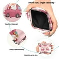 thumbnail image 2 of PU Leather Coin Purse Wallet Compact Water-Resistant Card Cases Money Organizers Santa Claus Driving in Red Cars, 2 of 7