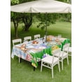 thumbnail image 3 of Outdoor Tablecloth with Umbrella Hole and Zipper, Easter Bunny Rectangle Table Cloth 60x120 Inch Waterproof Tablecloth, Spring Easter Eggs Floral Blue Plaid Picnic Table Cover for Patio Camping, 3 of 7
