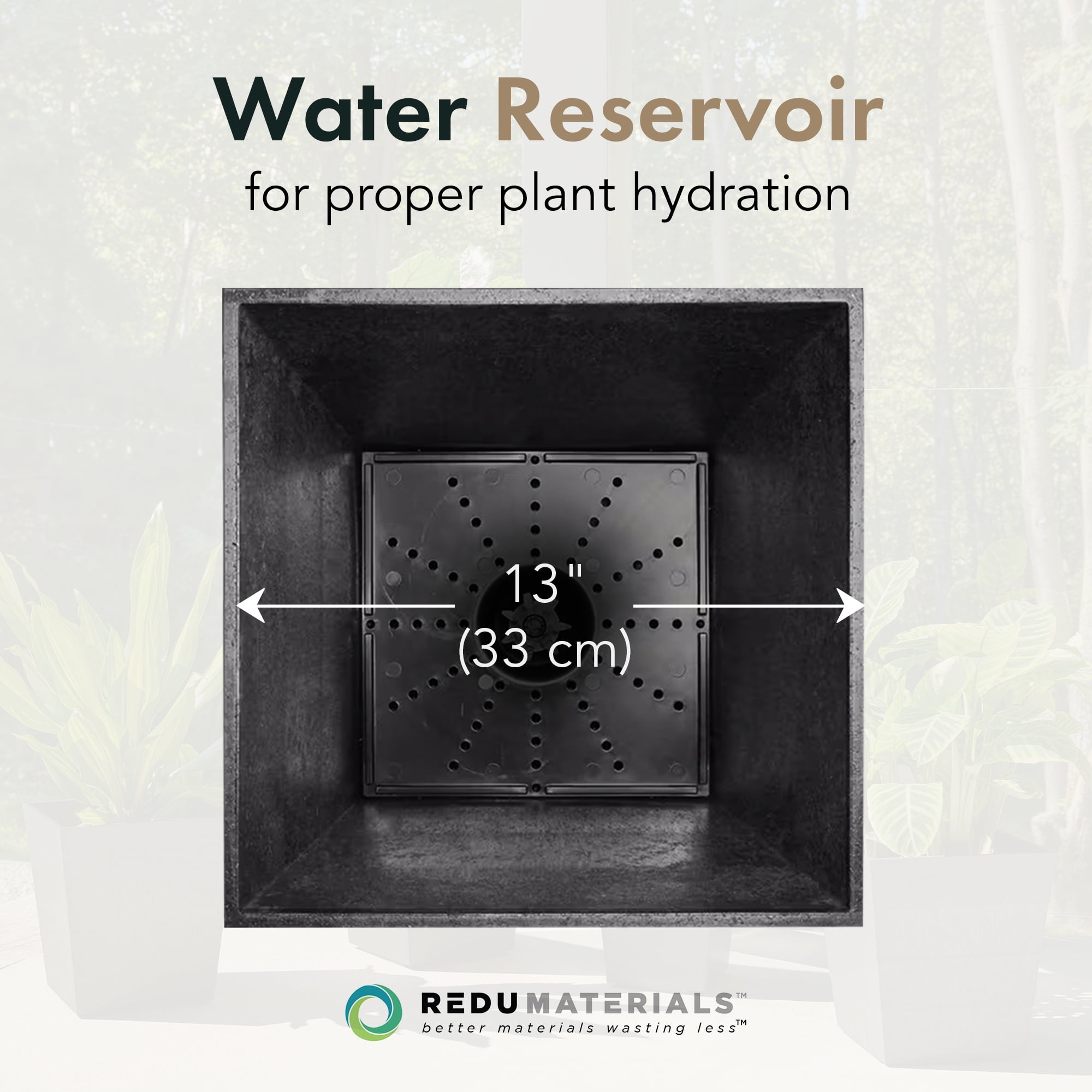 Tierra Verde 2 Pack Indoor Outdoor 28” Self Watering Planter, Sonata, Black