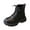 Black, variant on REDARER Girls Ankle Boots, British Style Leather Booties with Side Zipper, Soft Sole Versatile Shoes for Everyday Wear,Size:6-7 Years