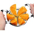 thumbnail image 1 of Cortador de naranjas de acero inoxidable, cortador de naranjas, cortador de manzanas con 6 cuchillas, cuchillas afiladas, divisor resistente, utensilios de cocina para naranjas, tomates, cortador de, 1 of 7
