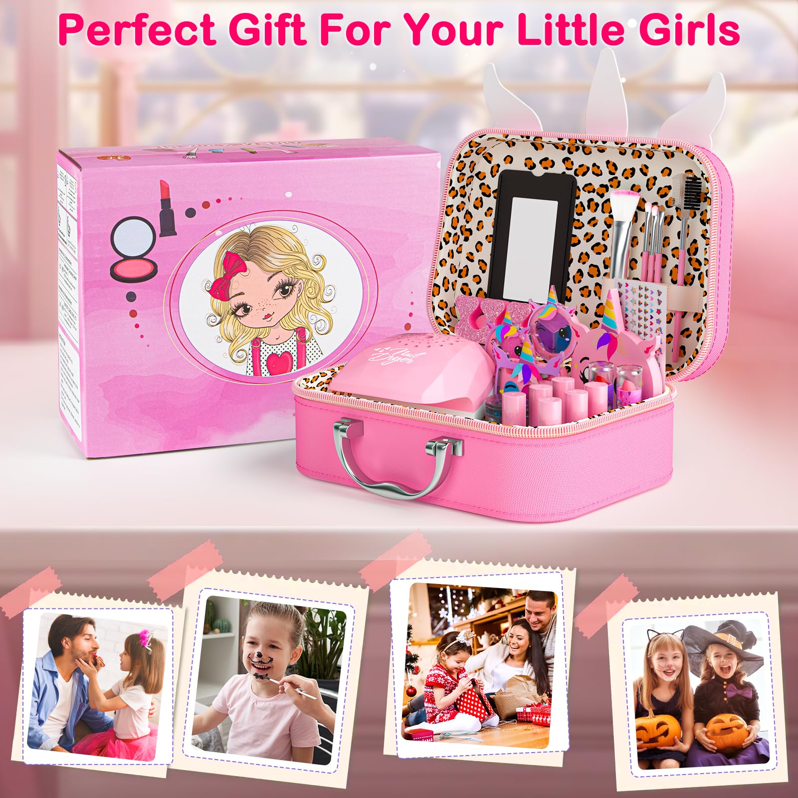Kit De Maquillaje Unicornio Lavable – 37 Piezas Maletín Para Niñas – Regalo 3-10 Años Kit De Maquillaje Unicornio Lavable – 37 Piezas Maletín Para Niñas – Regalo 3-10 Años