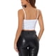thumbnail image 3 of INSPIRAR CHIC Top Cami Corto de Terciopelo con Lentejuelas y Tirantes Espagueti para Mujeres, Fiesta de Navidad, Color Blanco, Talla XL, 3 of 6