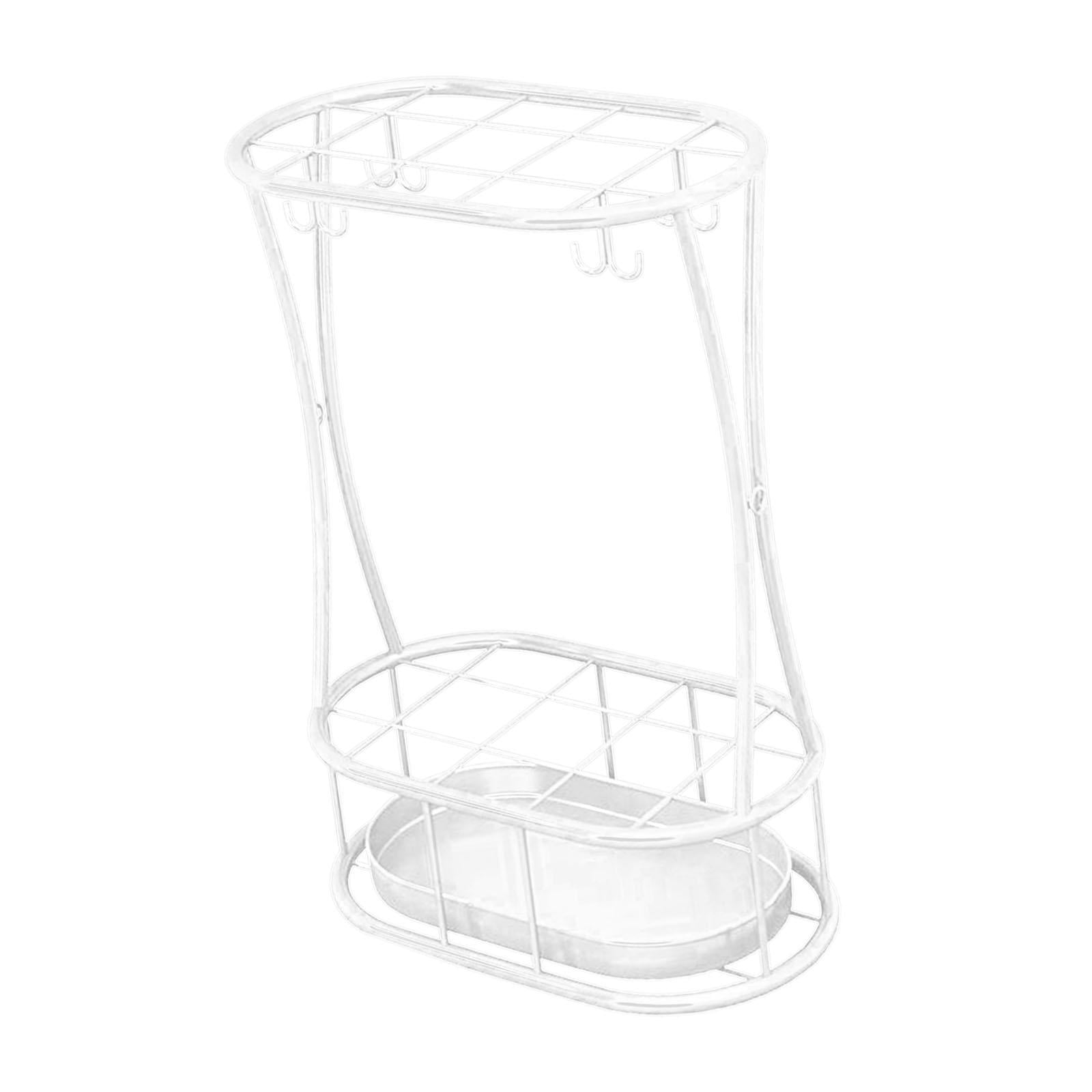 TISHITA Umbrella Rack Umbrella Holder Storage Box Sturdy Rain Water Drip Tray Iron Umbrella Organizer Umbrella Storage Rack for Hotel White