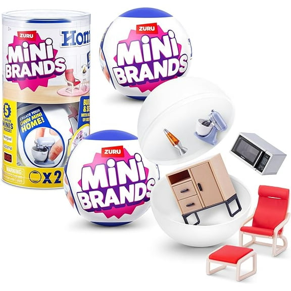 Mini Brands Home Capsule (2 Pack) by ZURU, Surprise Home with Collectible Minis, Blind Packaging, Home Themed Collectibles