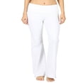 thumbnail image 3 of SNNROO Womens & Plus Stretch Cotton Fold-Over High Waist Bootcut Workout Flared Yoga Pants, 3 of 4