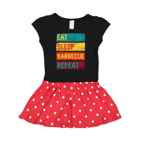 

Inktastic BBQ Grilling Eat Sleep Barbecue Repeat Gift Toddler Girl Dress