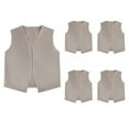 thumbnail image 1 of TOPTIE Kid Volunteer No-Button Child Vest Waistcoat Party Vests 5 Packs-Khaki-M, 1 of 5