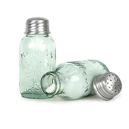Mason Jar Salt - Mason Jar Salt or Pepper Shaker, Mini Mason Jar^Salt Shaker or Pepper Shaker^1 1/2 diameter^3 3/4 tall^Priced and sold individually By Colonial Tin Works