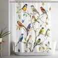 thumbnail image 4 of Spring Leaves Colorful Bird on White Shower Curtain for Bathroom, Watercolor Branch Waterproof Shower Curtains Washable Quick Dry with Hooks Bathtub Curtains 36x72IN, 4 of 9