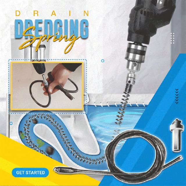 Vaidha Drill Spring Pipe Dredge Tool Dredge Pipe Through Sewer Cleaner Spring Tube Drainage Tool