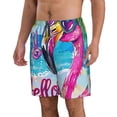 thumbnail image 2 of Kdxio Tropical Flamingo Summer Pattern Mens Casual Shorts - Drawstring Summer Beach Sports Shorts for Men, 2 of 5