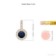thumbnail image 3 of ANGARA Natural Blue Sapphire Pendant with Bar-Set Diamond Halo in 14K Rose Gold for Women (Size-5mm) | September Birthstone, Anniversary, Jewelry Gift for Women | Natural Blue Sapphire Necklace, 3 of 7