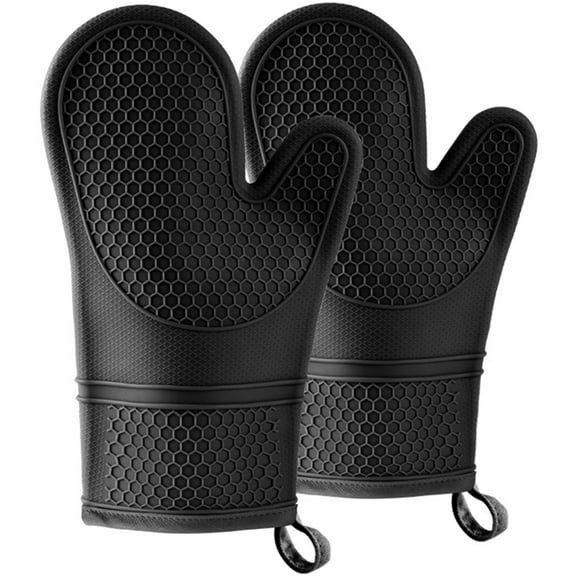 Vaupan Insulated Gloves Bakeware Sets Kitchen Short Five Finger, Silicone Gloves Oven Anti Scalding Heat Insulation Baking Gloves High Temperature Resistant Thickening Pans Bakeware Food Grade