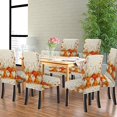thumbnail image 5 of Autumn Dining Chair Seat Covers Set of 6 Thanksgiving Orange Pumpkins Maple Leaf Fall Parsons Chair Slipcovers for Dining Room Hotel Kitchen, 5 of 6