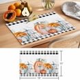thumbnail image 6 of Fall Orange Blue Pumpkin Placemats Set of 2, Maple Leaf Wheat Ear White Wood Grain Thanksgiving Non-Slip Place Mats Washable Table Mats for Kitchen Dining Table Decorations Indoor/Outdoor, 6 of 9