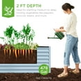 thumbnail image 4 of Best Choice Products 8x4x2ft Outdoor Metal Raised Garden Bed for Vegetables Flowers Herbs - Mist Blue, 4 of 7