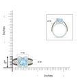 thumbnail image 4 of Angara Natural 1.95 Ct. Aquamarine with Coffee Diamond Side Stone Ring in 14K White Gold for Women (Ring Size: 12), 4 of 9