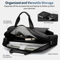 thumbnail image 4 of Aisboks 11-16''Laptop Shoulder Bag,15.6''Laptop Bag for Men & Women, Water-Resistant Computer Messenger Bag, Business Briefcase with Luggage Strap for Work Travel, Black, 4 of 8