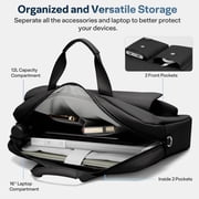 Aisboks 11-16''Laptop Shoulder Bag,15.6''Laptop Bag for Men & Women, Water-Resistant Computer Messenger Bag, Business Briefcase with Luggage Strap for Work Travel, Black