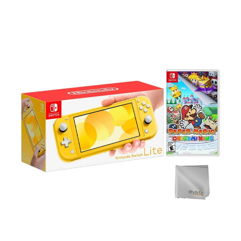 Nintendo Switch Lite Yellow Bundle with Paper Mario: The Origami King NS  Game Disc and Mytrix Microfiber Cleaning Cloth - 2020 Best Game!