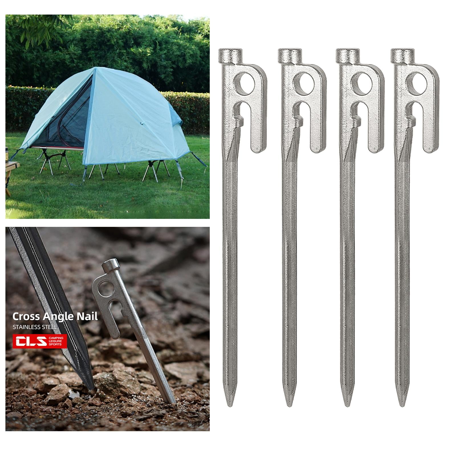 10 X HEAVY DUTY GALVANISED STEEL TENT PEGS METAL CAMPING CANOPY HIGH QUALITY NEW 