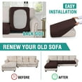 thumbnail image 3 of sasyxdc Sectional Couch Covers 4 Piece Stretch Separate Sofa Cushion Cover Set L Shape Sofa Slipcover Furniture Protector for Both Left/Right Sectional Couch (3 Seater + 1 Chaise  Jacquar, 3 of 8