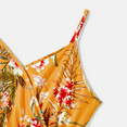 thumbnail image 4 of PatPat Family Matching Mommy and Me Allover Floral Print Belted Strappy Dresses and Short-sleeve Colorblock T-shirts Sets, Yellow, Mom XL, 4 of 6