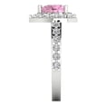 thumbnail image 3 of Halo Engagement Ring for Women - 2.03ct Simulated Pink Diamond in 14K White Gold Promise Ring, 3 of 6