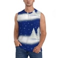 thumbnail image 2 of Lsque Christmas Fir Tree Print Men's Cotton Blend Sleeveless Muscle Shirts (S-3XL)- Moisture Wicking, Odor Protection, UPF 30+,XX-Large, 2 of 8