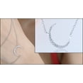 thumbnail image 3 of Dazzlingrock Collection Round White Diamond Crescent Moon Pendant for Women with 18 Inch Silver Chain (0.11 ct. Color I-J, Clarity I1-I2) in 18K White Gold, 3 of 6