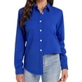 thumbnail image 2 of Dress Shirts for Women Long Sleeve Button Down Shirt Wrinkle Free Regular Fit Formal Work Tops, 2 of 7