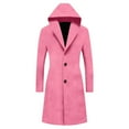 thumbnail image 5 of jtjvou Long Fall Winter Wool Coats for Women 2025 Notched Lapel Collar Double Breasted Peacoat Trench Coat Jackets Overcoat Pink XL, 5 of 9